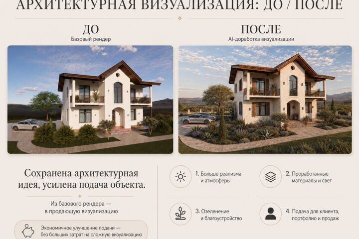 AI-доработка готовой архитектурной визуализации