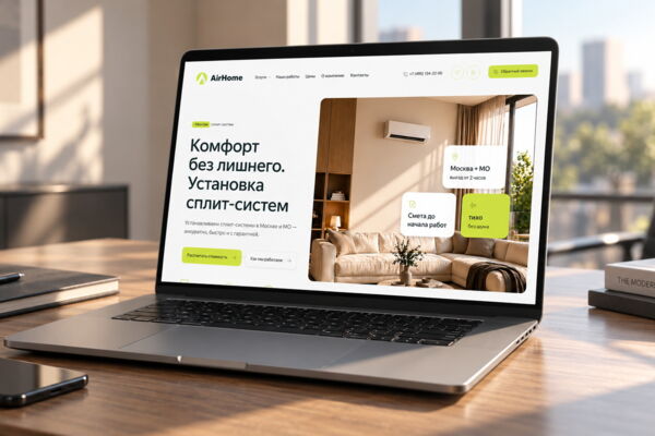 AirHome — лендинг для установки сплит-систем
