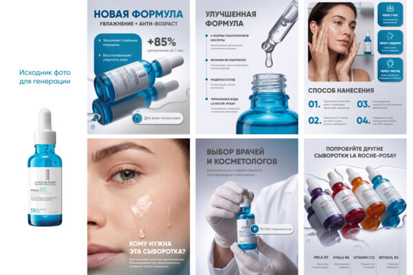 Инфографика для сыворотки для лица (AI-фото)