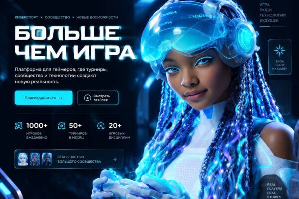 Разработка сайта-визитки для платформы геймеров