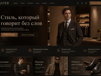 Премиальный сайт мужского бутика VANTER