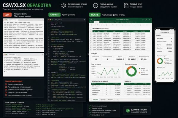 Обработка CSV и Excel — концепция автоматизации
