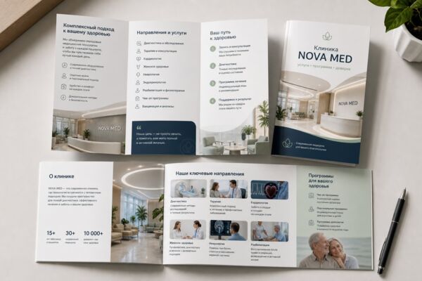 NOVA MED — дизайн буклета клиники
