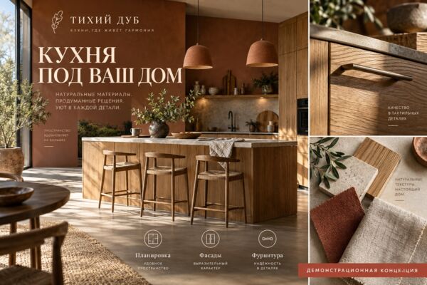 Кухни на заказ — демонстрационный рекламный креатив