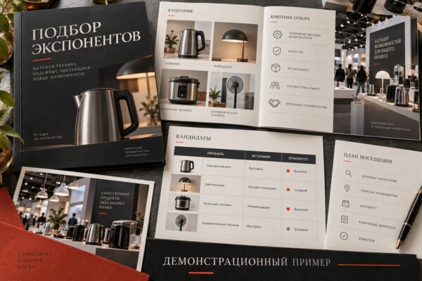 Подбор экспонентов — демонстрационный план подготовки к выставке