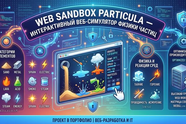 Web Sandbox Particula — интерактивный веб-симулятор физики частичек и элементов