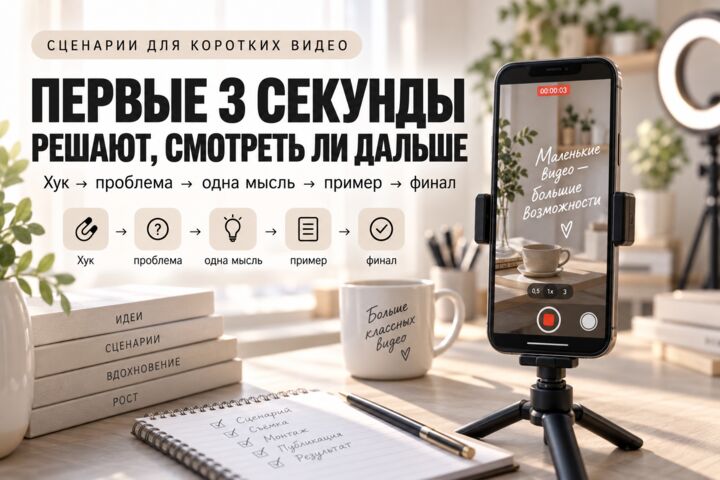 Напишу 5 сценариев для Reels, Shorts и VK Клипов