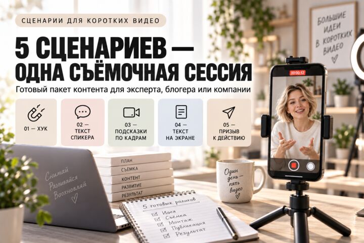 Напишу 5 сценариев для Reels, Shorts и VK Клипов