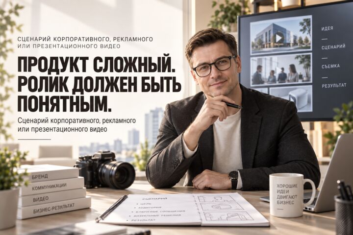 Напишу сценарий корпоративного, рекламного или презентационного ролика