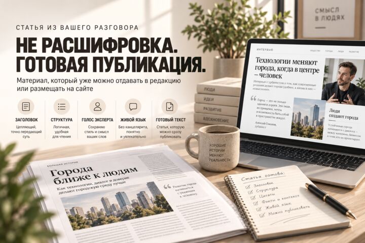 Превращу интервью или аудиозапись в готовую статью