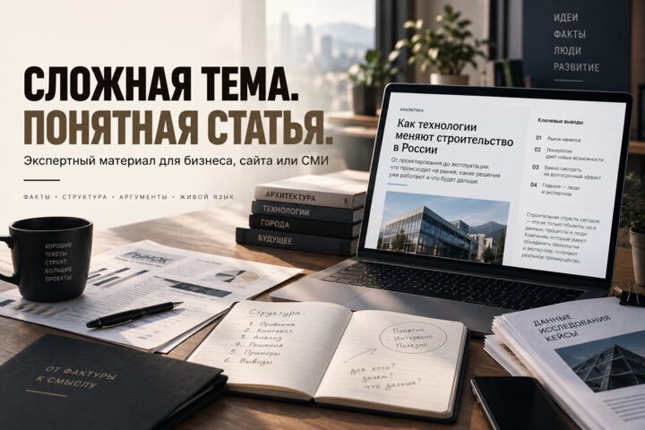 Напишу экспертную статью или лонгрид для бизнеса