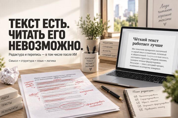 Отредактирую или перепишу текст — в том числе после ИИ