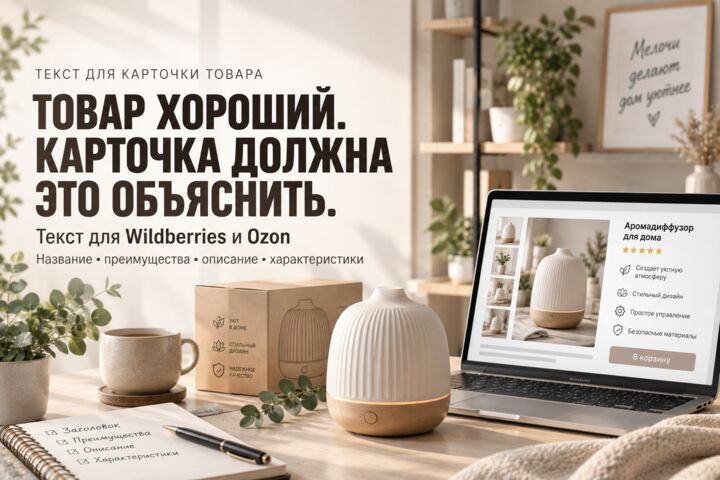 Напишу текст карточки товара для Wildberries или Ozon