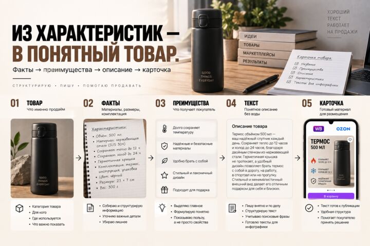 Напишу текст карточки товара для Wildberries или Ozon