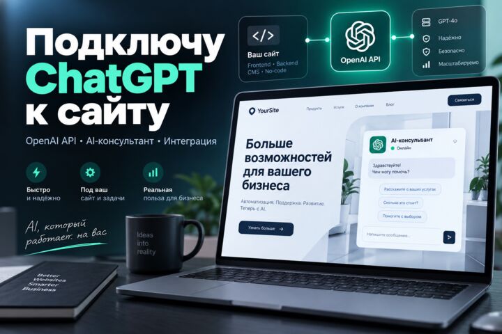 Подключу ChatGPT к сайту через OpenAI API