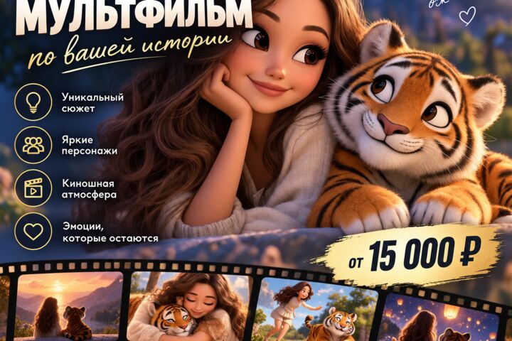 Сюжетный AI- мультфильм по вашей истории