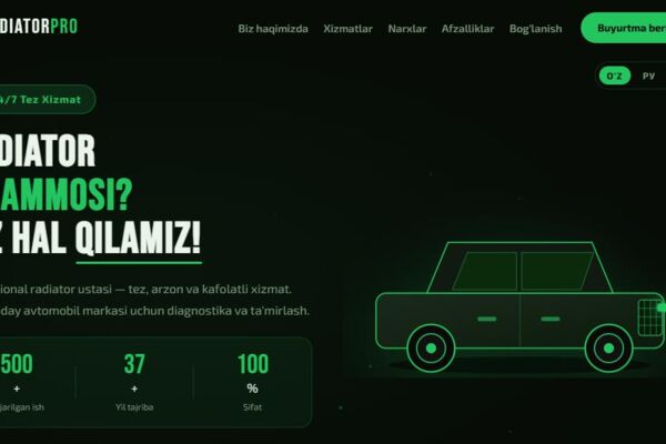 Radiator Pro — рекламный сайт для мастера по ремонту автомобильных радиаторов