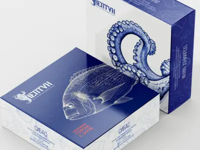 Фирменный стиль для сети элитных магазинов морепродуктов «Нептун»
