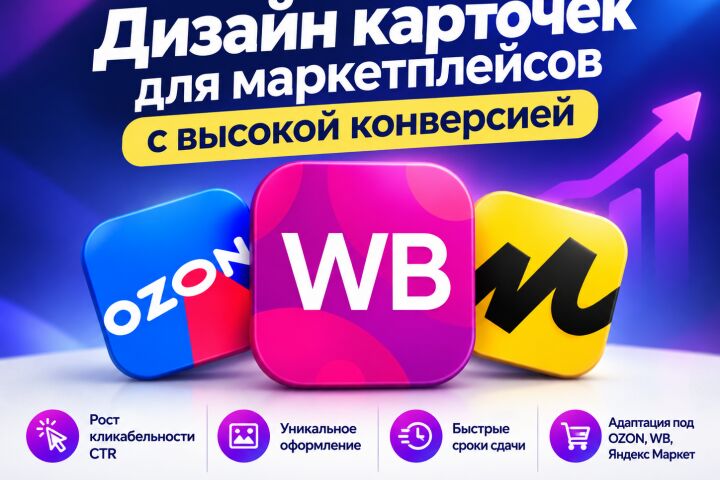 Дизайн карточек товара для маркетплейсов и соцсетей (WB,OZON,ЯМ)