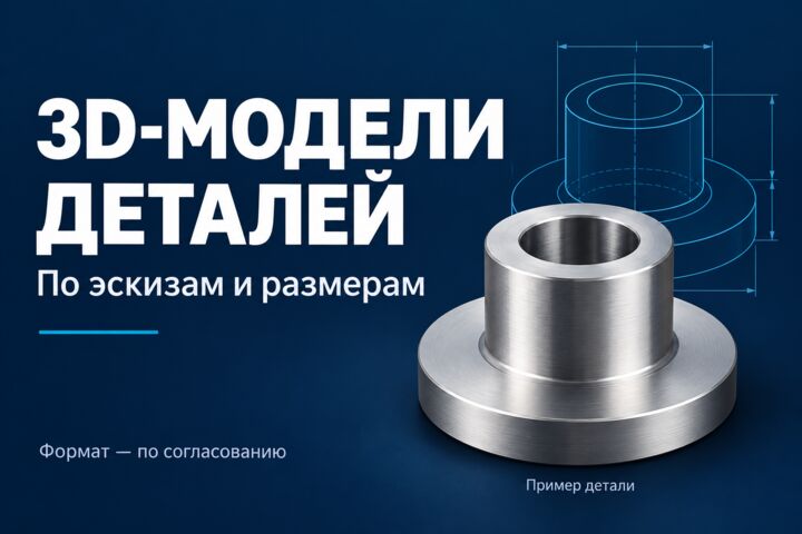 3D-модели деталей по эскизам и размерам
