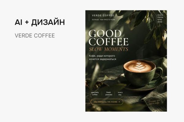 AI-визуал и рекламный дизайн VERDE COFFEE