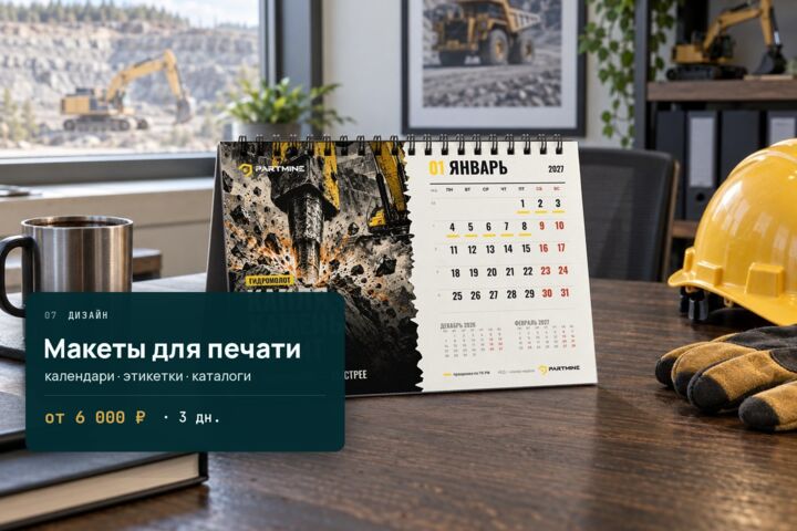 Полиграфия под печать: календарь, этикетка, наклейки, каталог — с вылетами