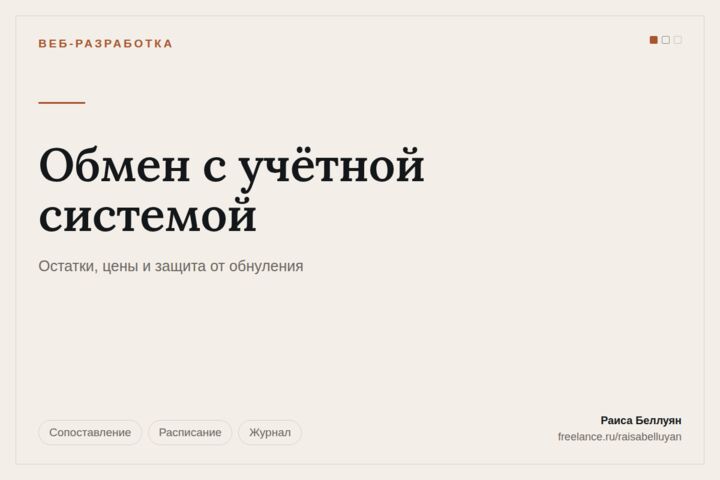 Обмен остатками и ценами между учётной системой и сайтом