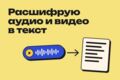 Расшифрую аудио и видео в текст