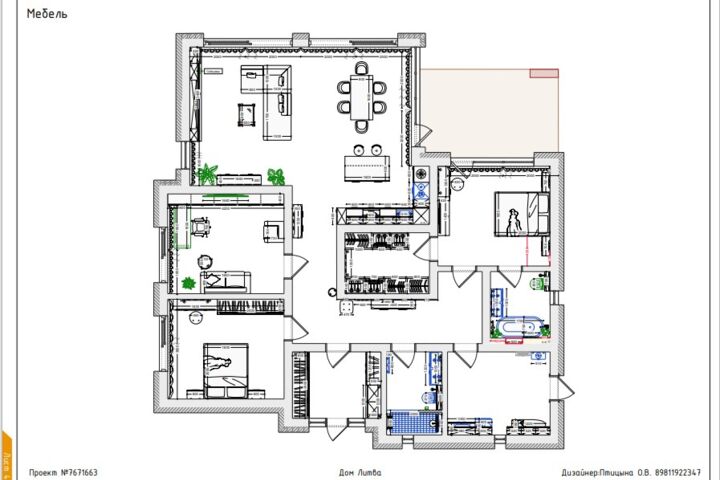 Разработка  дизайн-проекта по рендерам заказчика в программе Remplanner