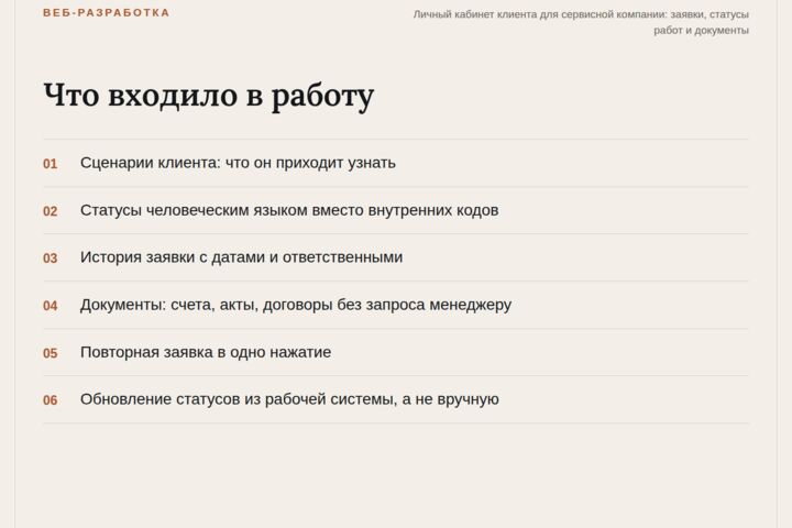 Личный кабинет клиента: заявки, статусы, документы и оплата