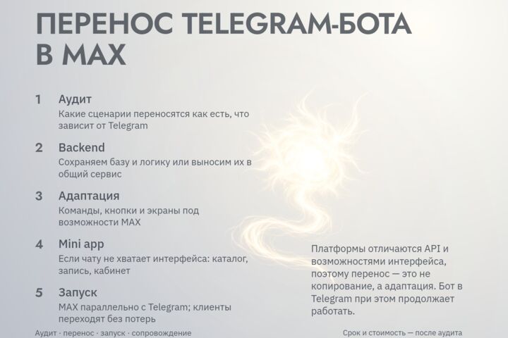 Перенос Telegram-бота в MAX: тот же бот на двух площадках, общая база
