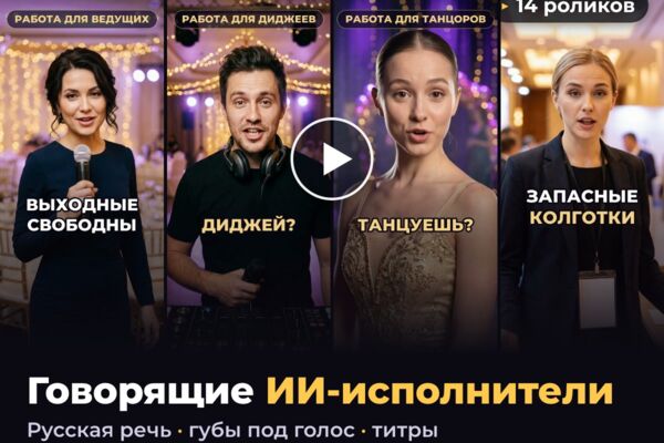 Говорящие ИИ-исполнители: серия из 14 Reels с русской речью для сервиса «Команда праздника»