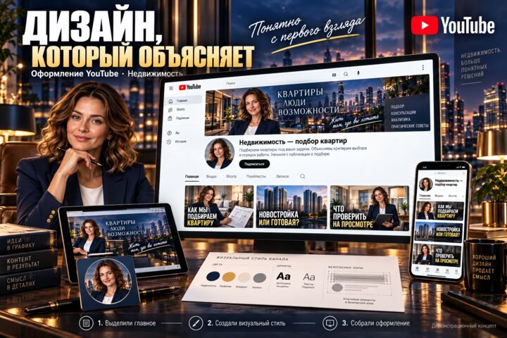 Оформлю YouTube-канал: баннер, аватар и стиль