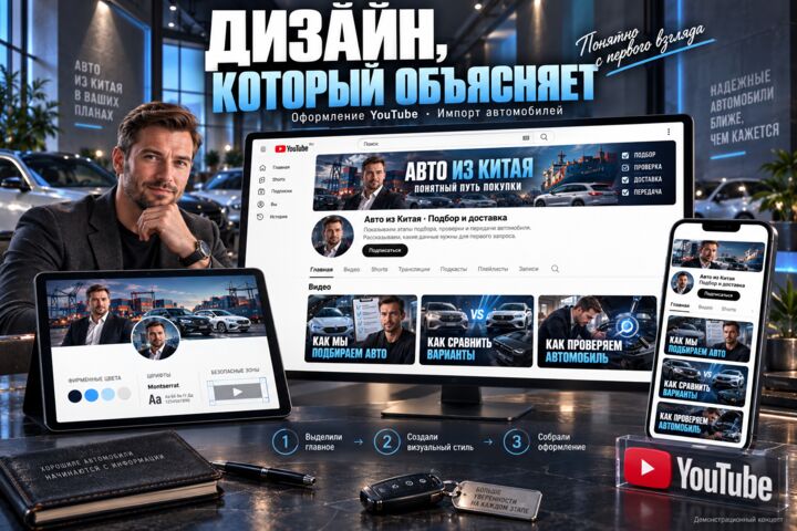 Оформлю YouTube-канал: баннер, аватар и стиль