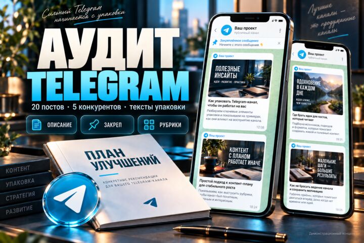 Проведу аудит Telegram-канала и улучшу его упаковку