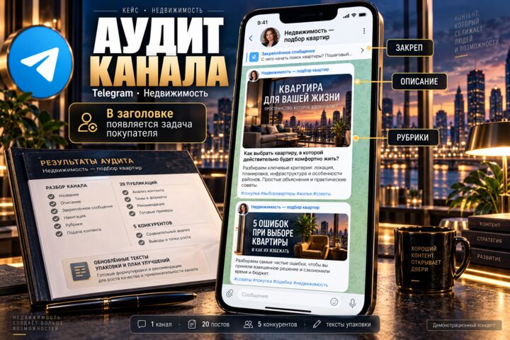 Проведу аудит Telegram-канала и улучшу его упаковку