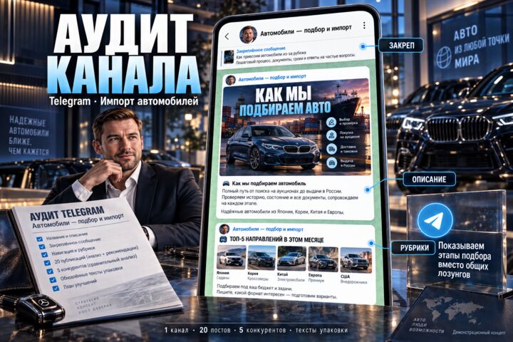 Проведу аудит Telegram-канала и улучшу его упаковку