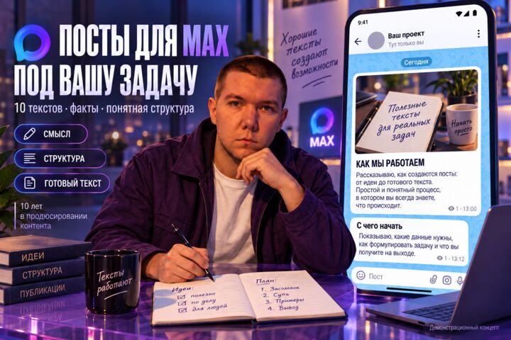 Напишу десять понятных постов для канала MAX