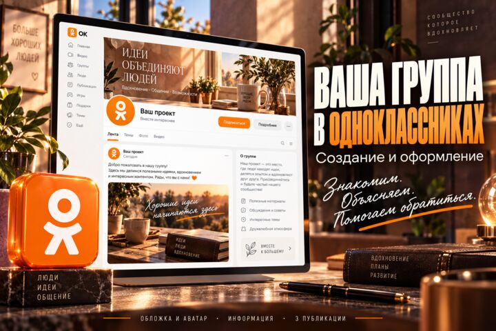Создам и оформлю группу в Одноклассниках