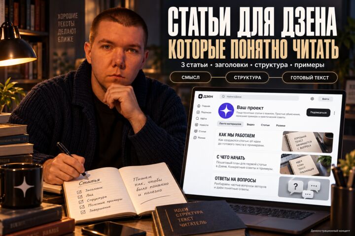 Напишу три статьи для Дзена с сильными заголовками