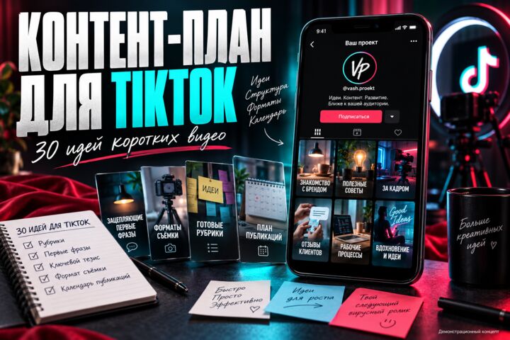 Составлю контент-план TikTok на 30 коротких видео