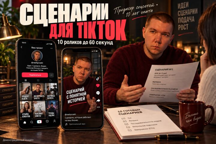 Напишу десять сценариев коротких видео для TikTok
