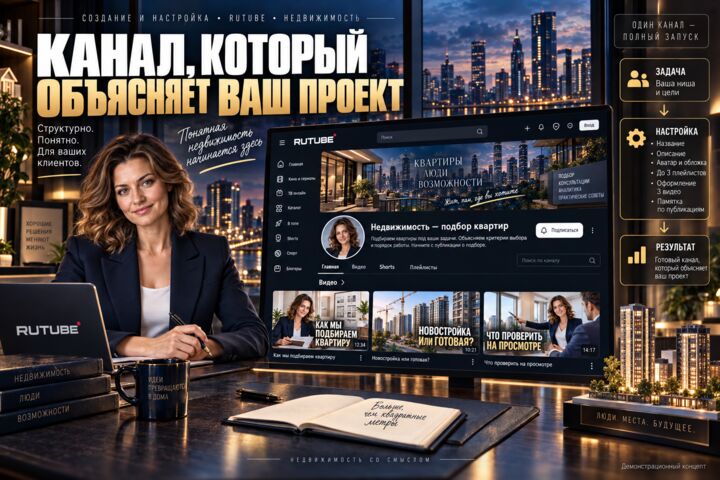 Создам и настрою канал RUTUBE для вашего проекта