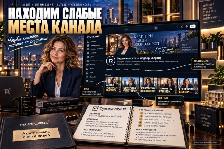 Проведу аудит RUTUBE и оптимизацию пяти видео