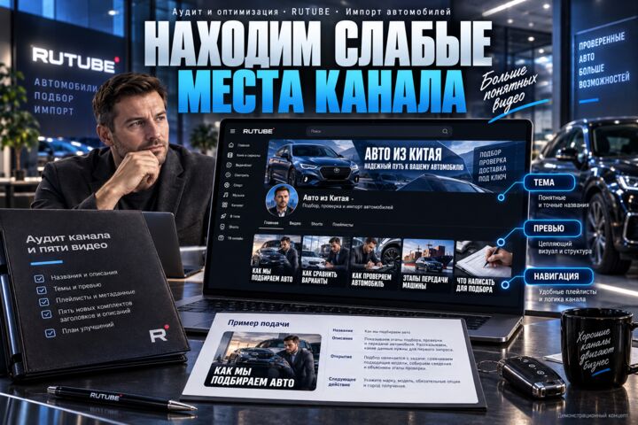Проведу аудит RUTUBE и оптимизацию пяти видео
