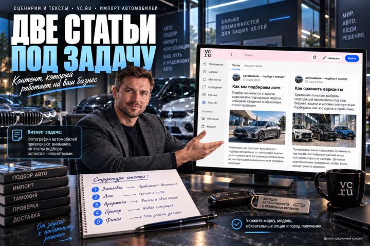 Напишу две экспертные статьи для vc.ru