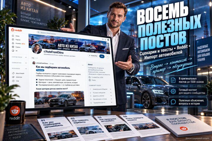Напишу восемь содержательных постов для Reddit