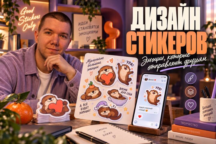 Нарисую 5 стикеров для Telegram в едином стиле