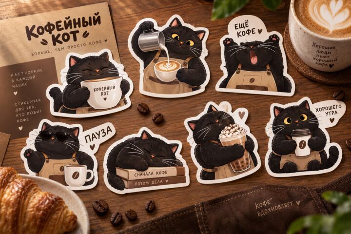 Нарисую 5 стикеров для Telegram в едином стиле