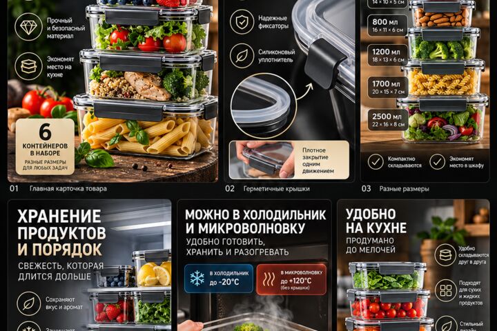 Дизайн карточек товара для Wildberries и Ozon | Инфографика